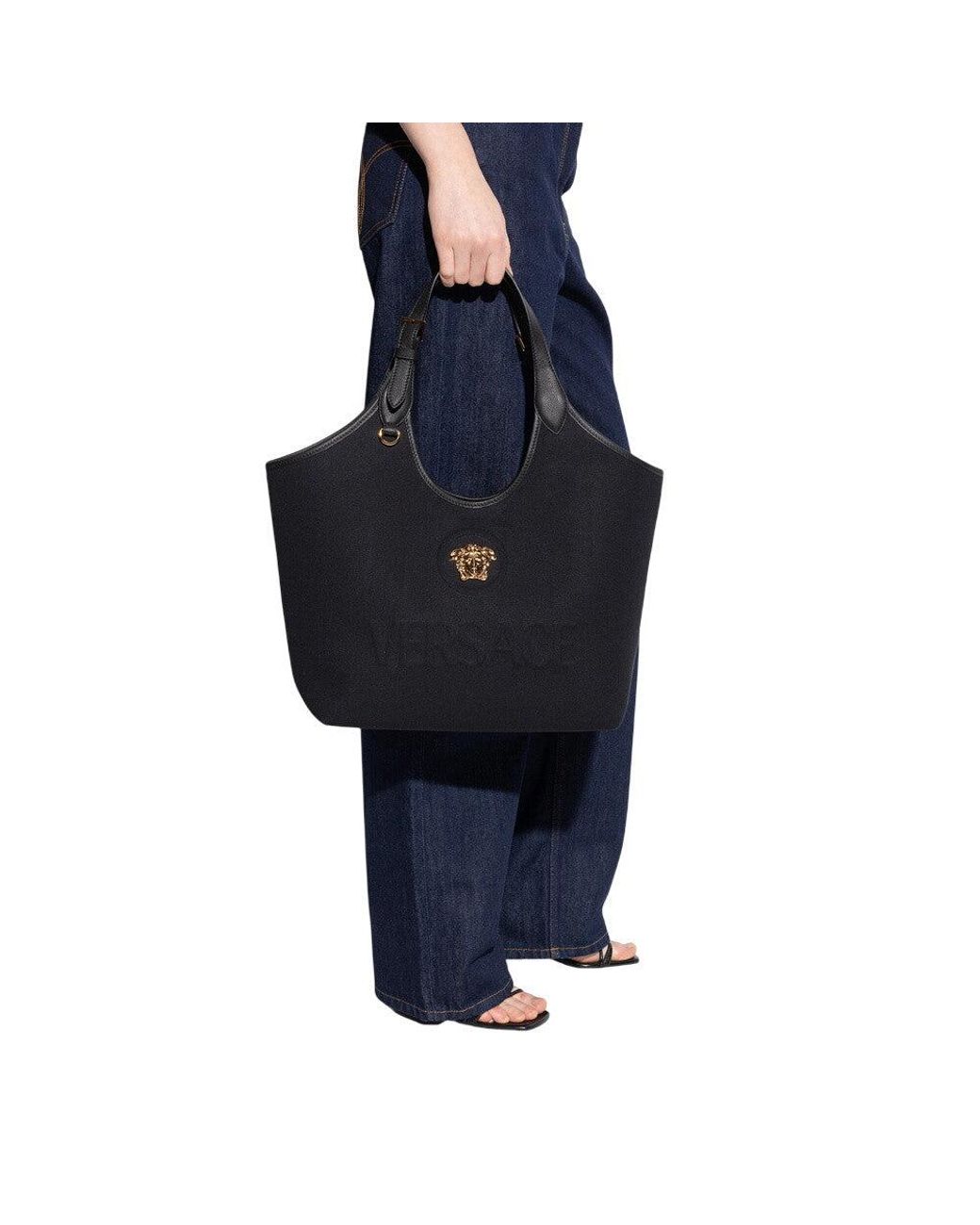 Versace Black Tote Bags