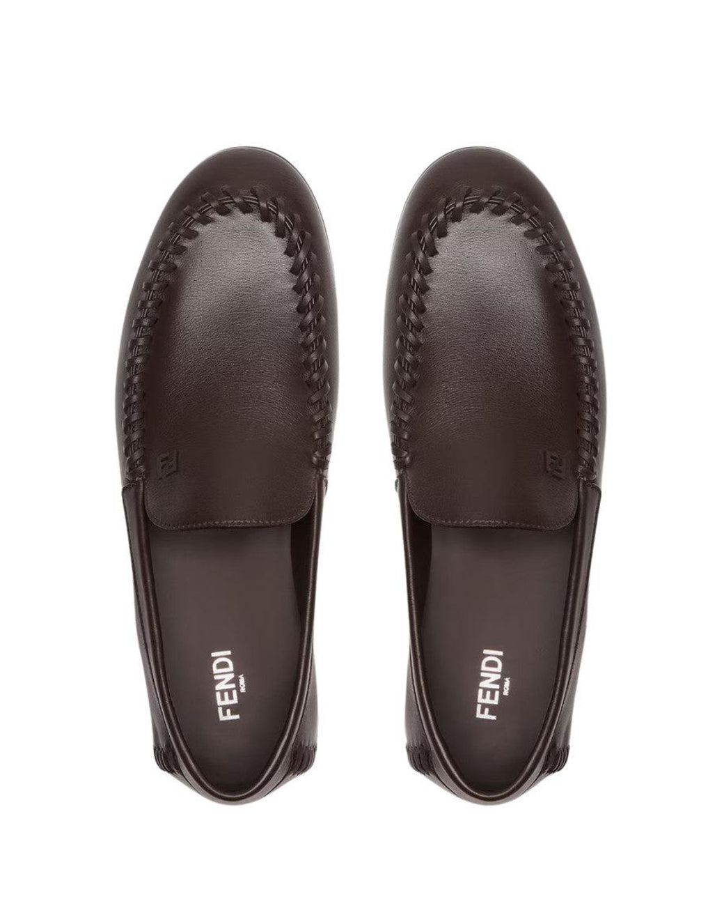 Fendi White Solid Loafers for men