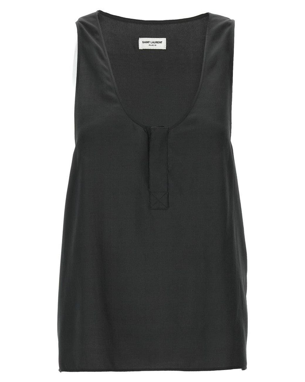 Saint Laurent Black Silk Tank Top
