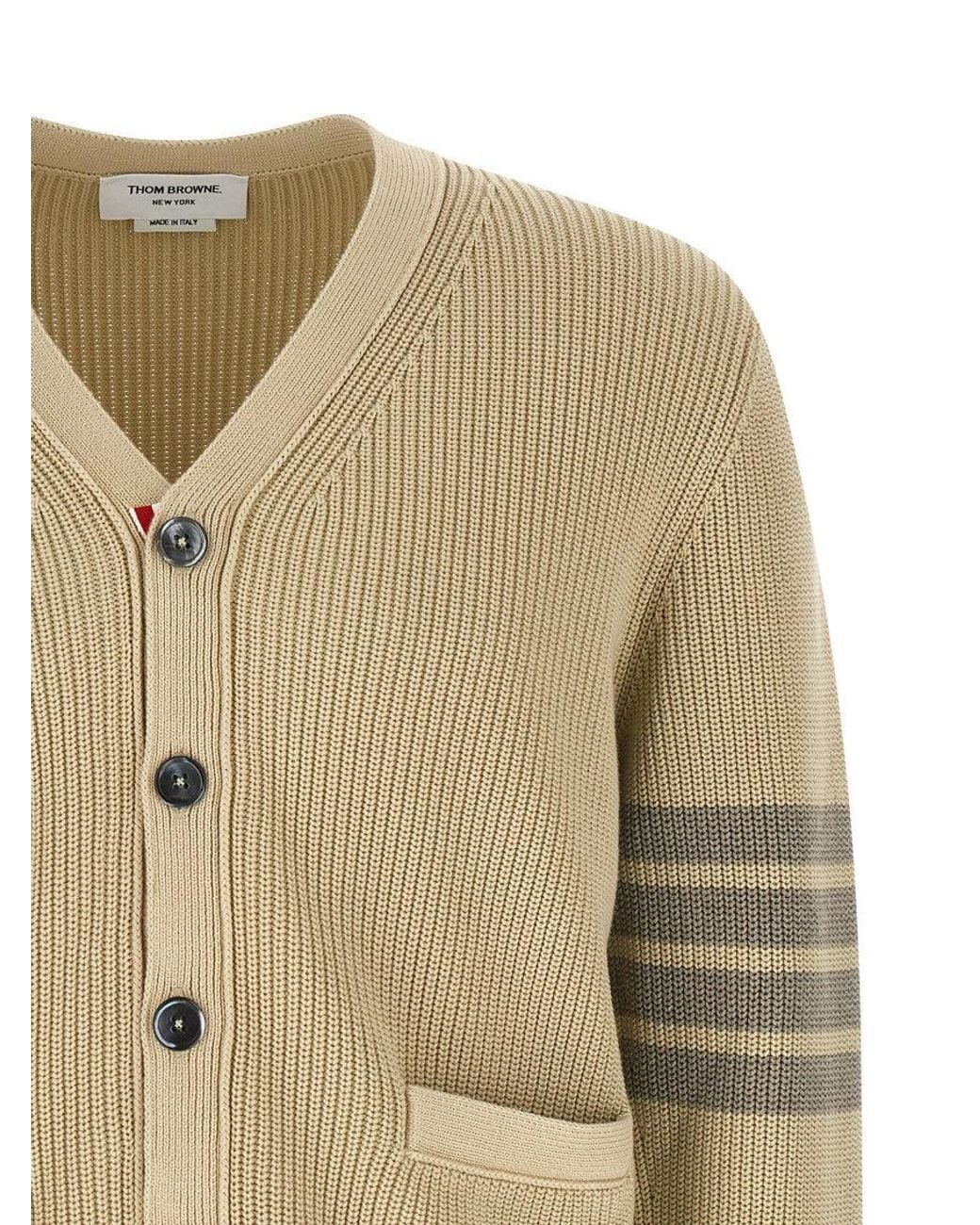 Thom Browne Natural 'Garment Dye' Cardigan for men