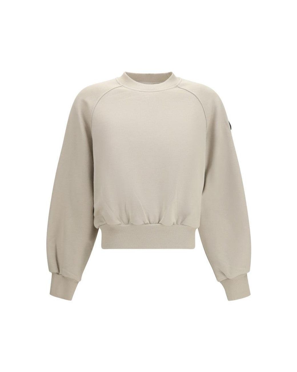 Moose Knuckles White Logo Crew Neck Sweatshirt