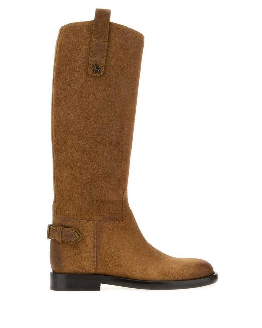 Burberry Brown Solid Cavalier Boots