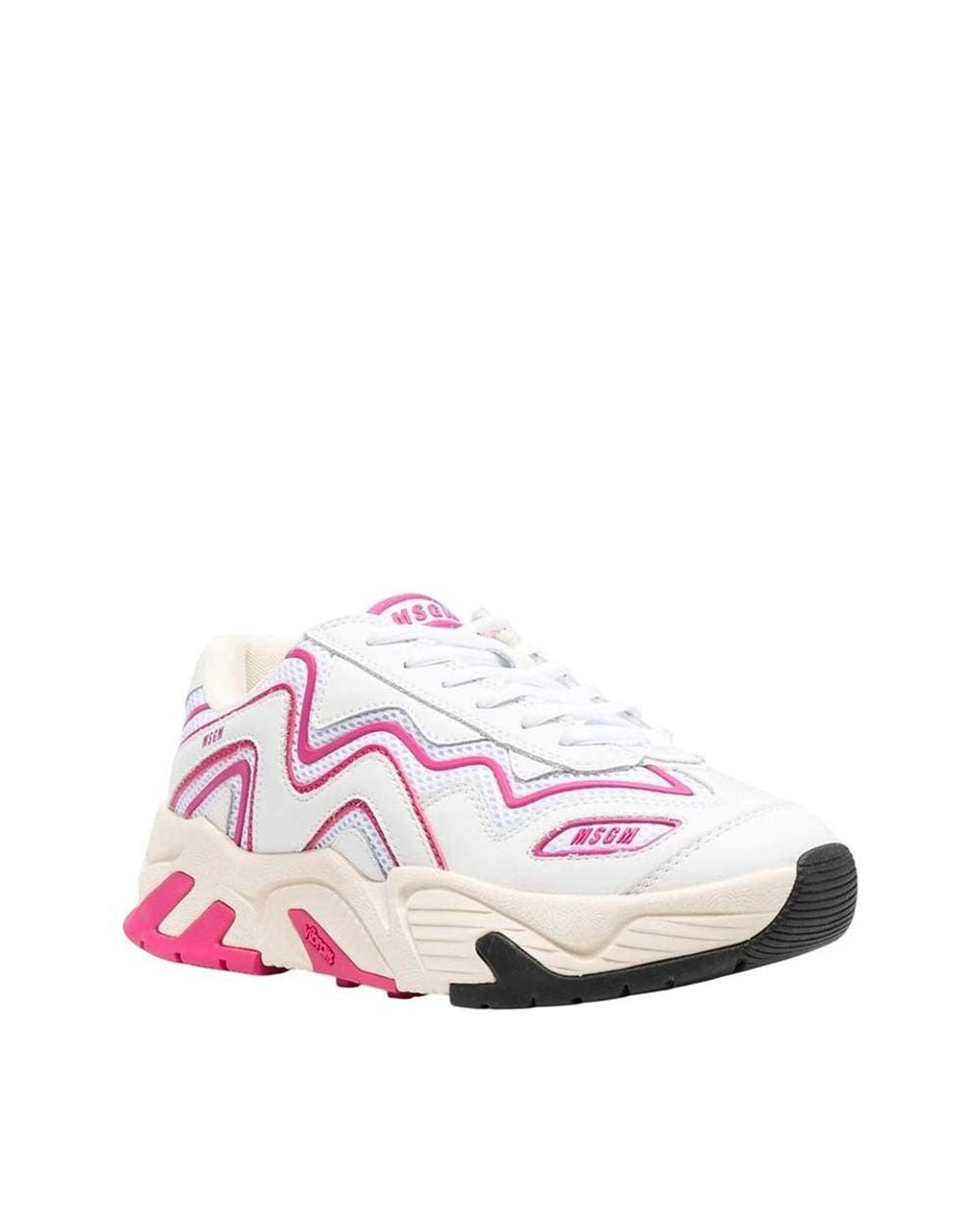 MSGM Pink Color Block Vortex Sneakers