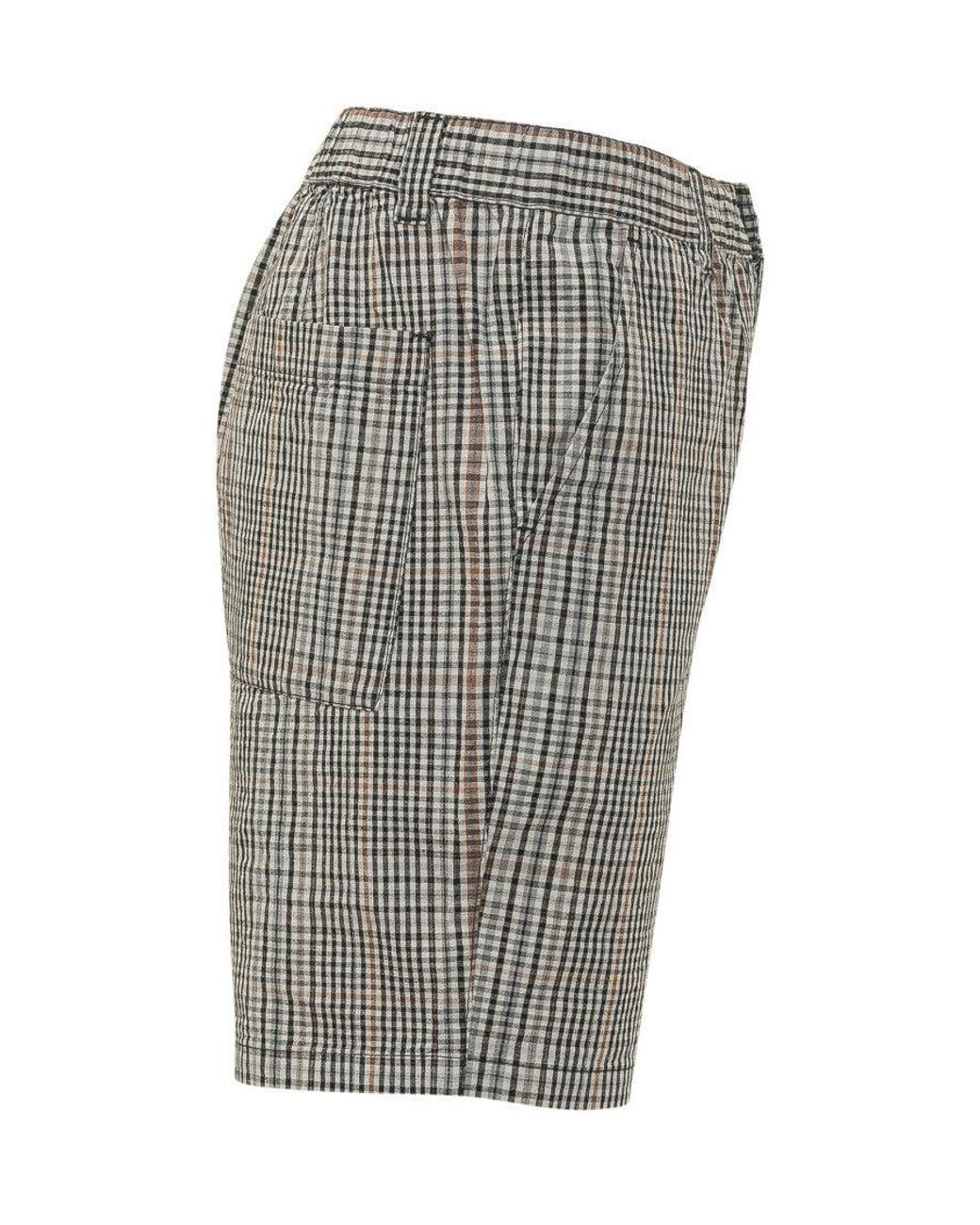 Barbour Gray Checks Shorts for men