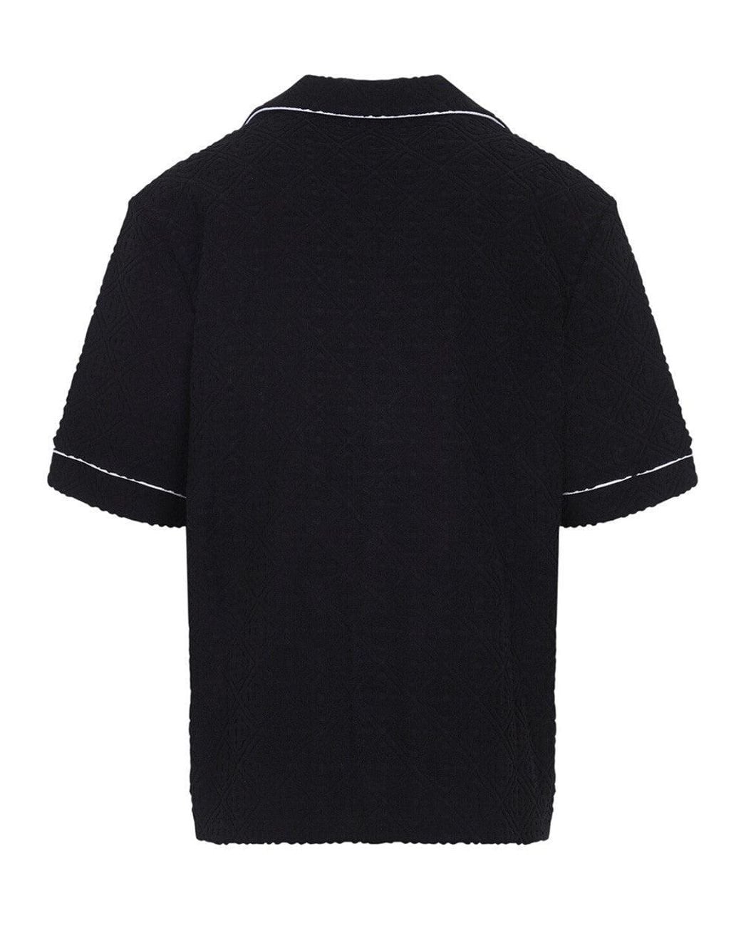 Casablanca Black Relaxed Jacquard Shirt for men