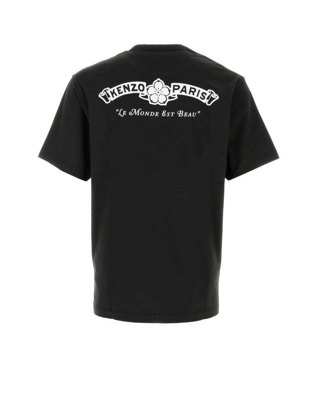 KENZO Black Crew Neck T-Shirt for men