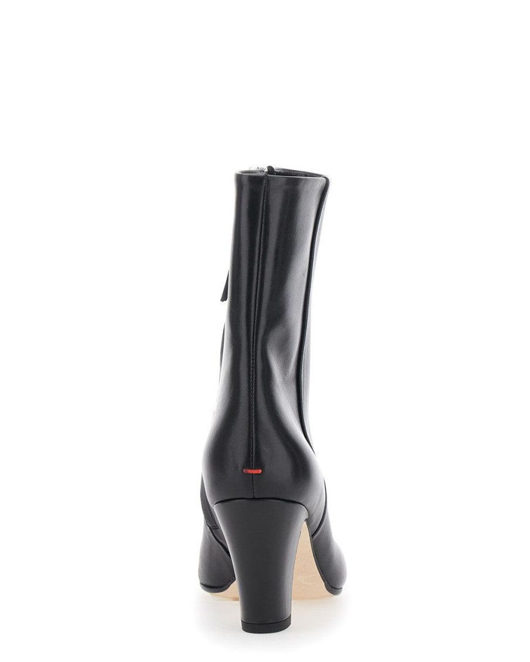 Aeyde Black 'Maris' Ankle Boots With Side Zip Closure And Medium Heel