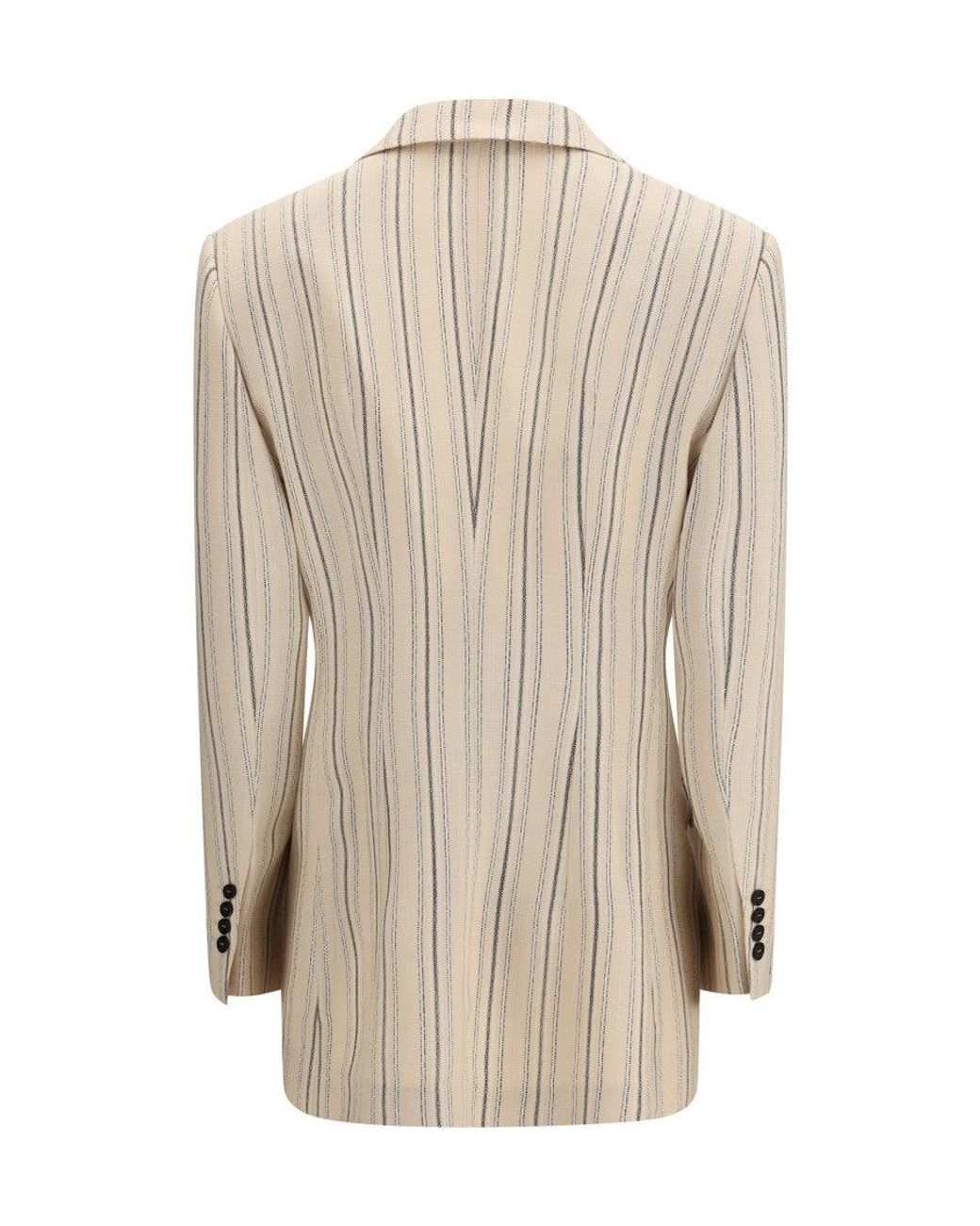Dolce & Gabbana Natural Stripes Notched Lapel Blazer