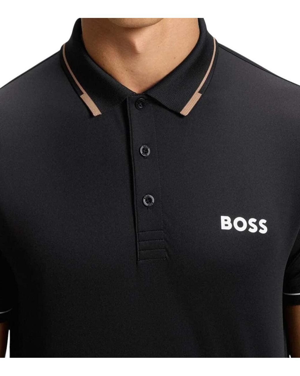 Boss Black Stretch Polyester Polo for men