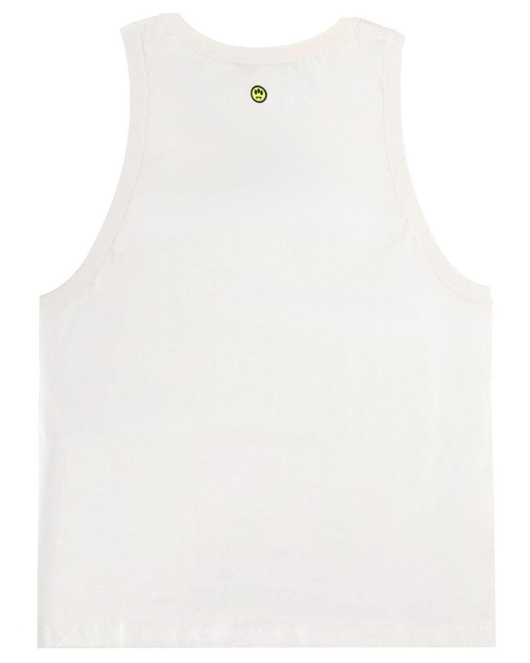 Barrow White Logo Tank Top for men