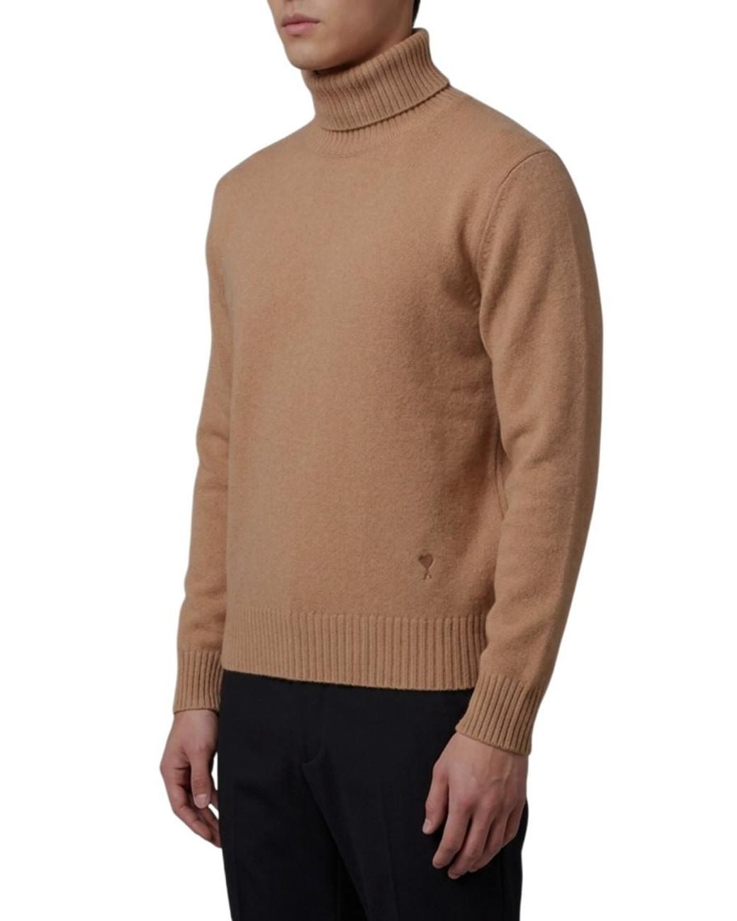 AMI Natural Turtle Neck Sweater for men