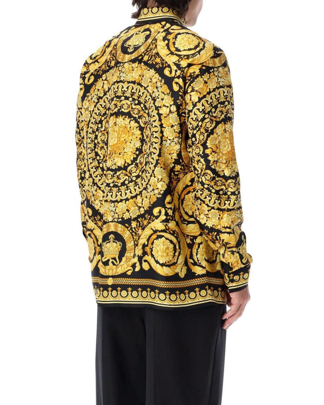 Versace Black Relaxed Printed Shirt for men