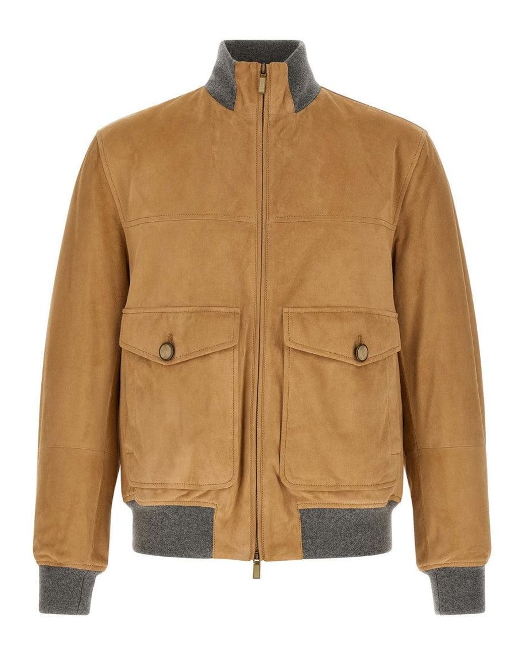 Brunello Cucinelli Brown Light Bomber Jacket for men
