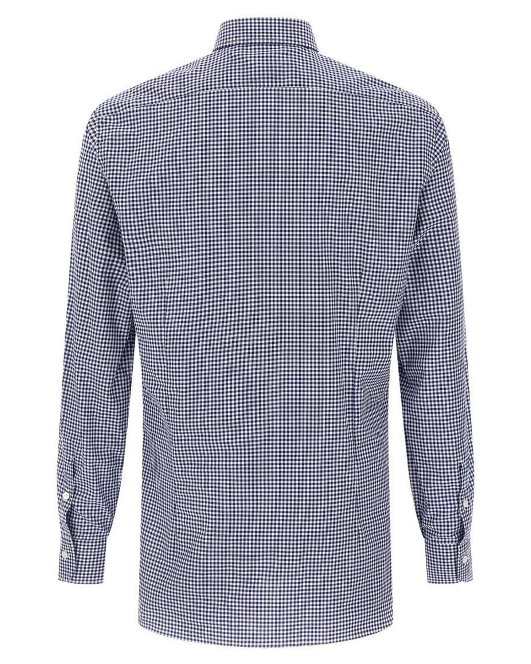 Barba Napoli Blue Vichy Shirt for men