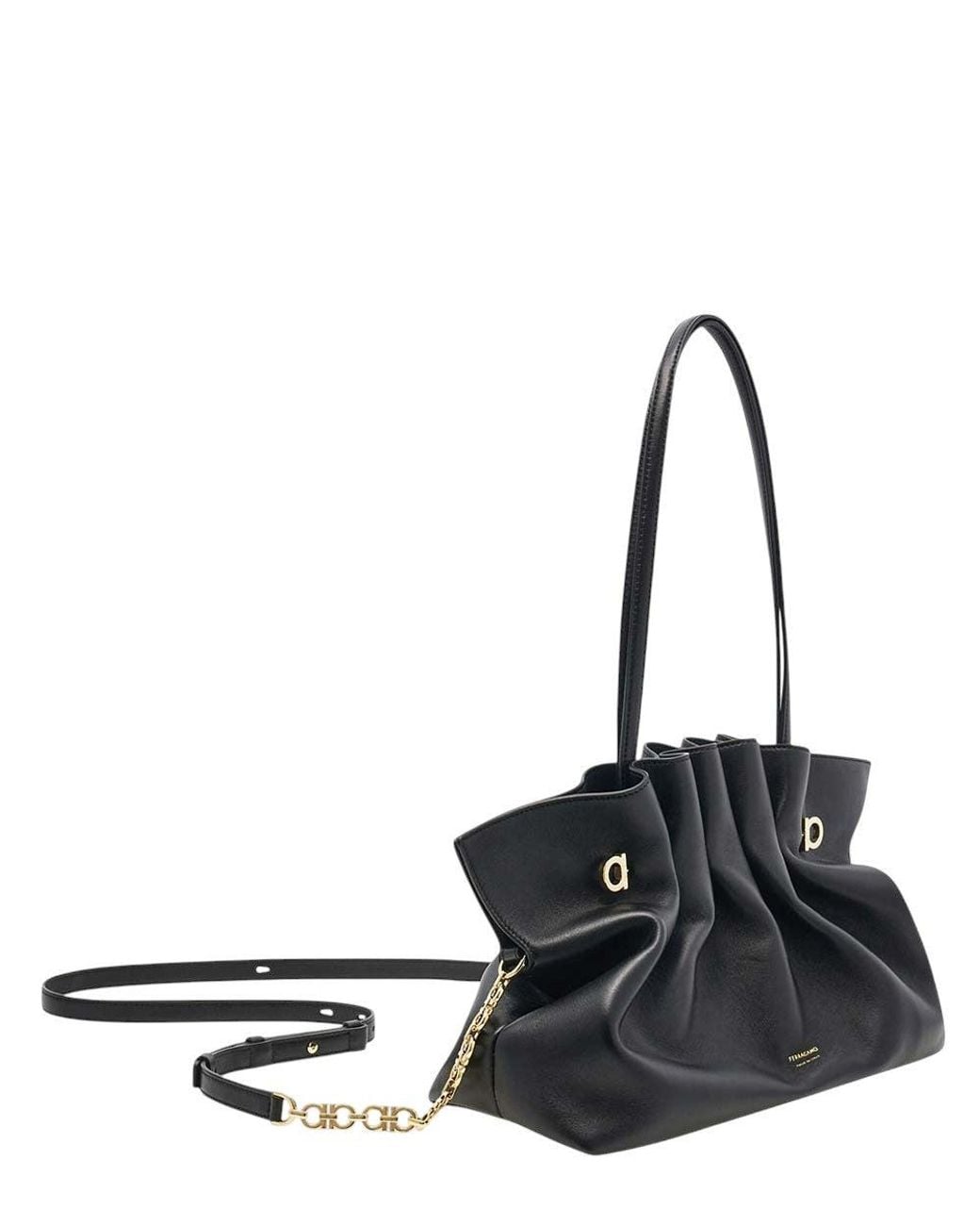 Ferragamo Black Dark Soft Medium Shoulder Bag