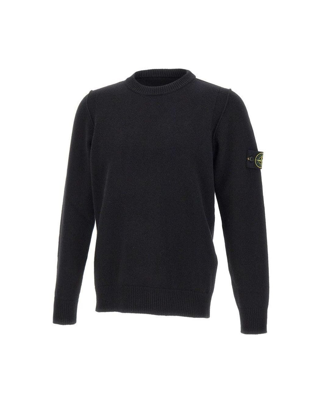 Stone Island Blue Crew Neck Sweater for men