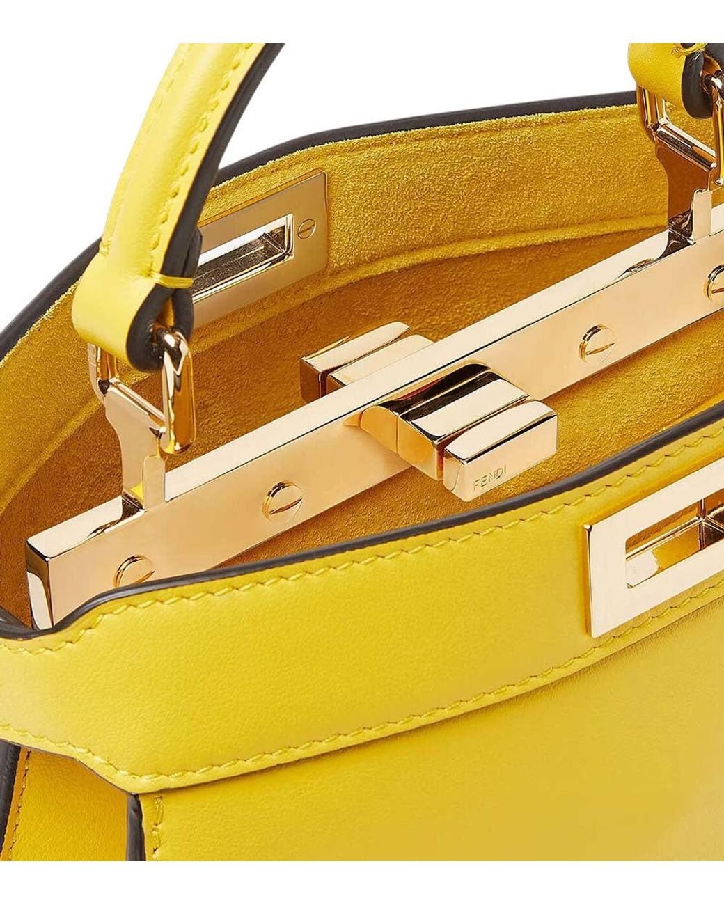 Fendi Yellow Peekaboo Small Satchel