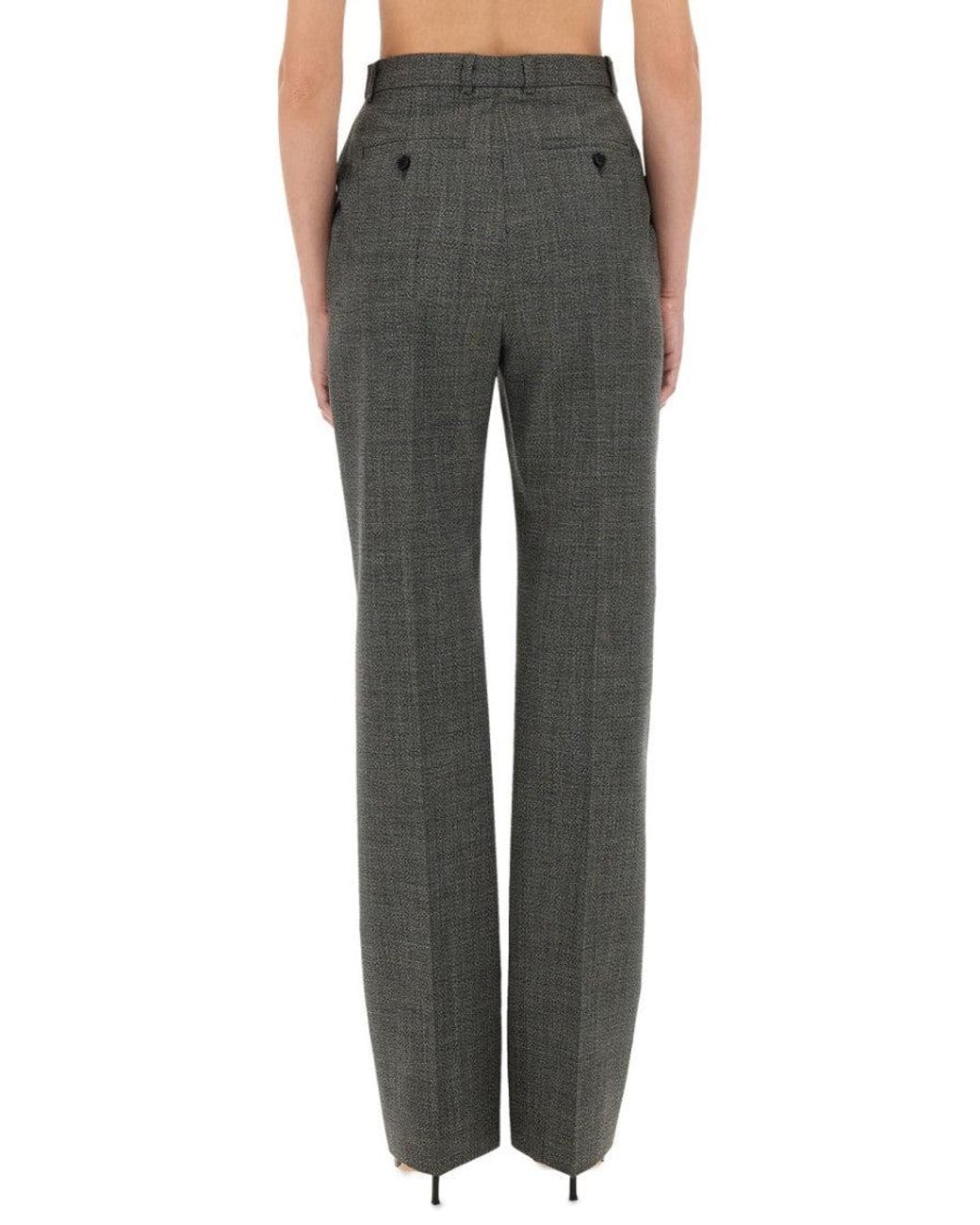 McQueen Gray Straight Flat Front Pants