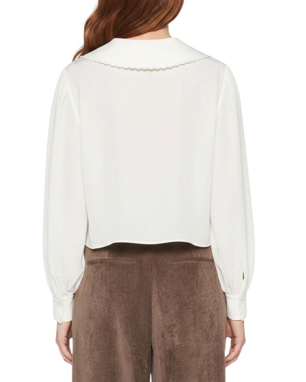 Chloé White V Neck Top