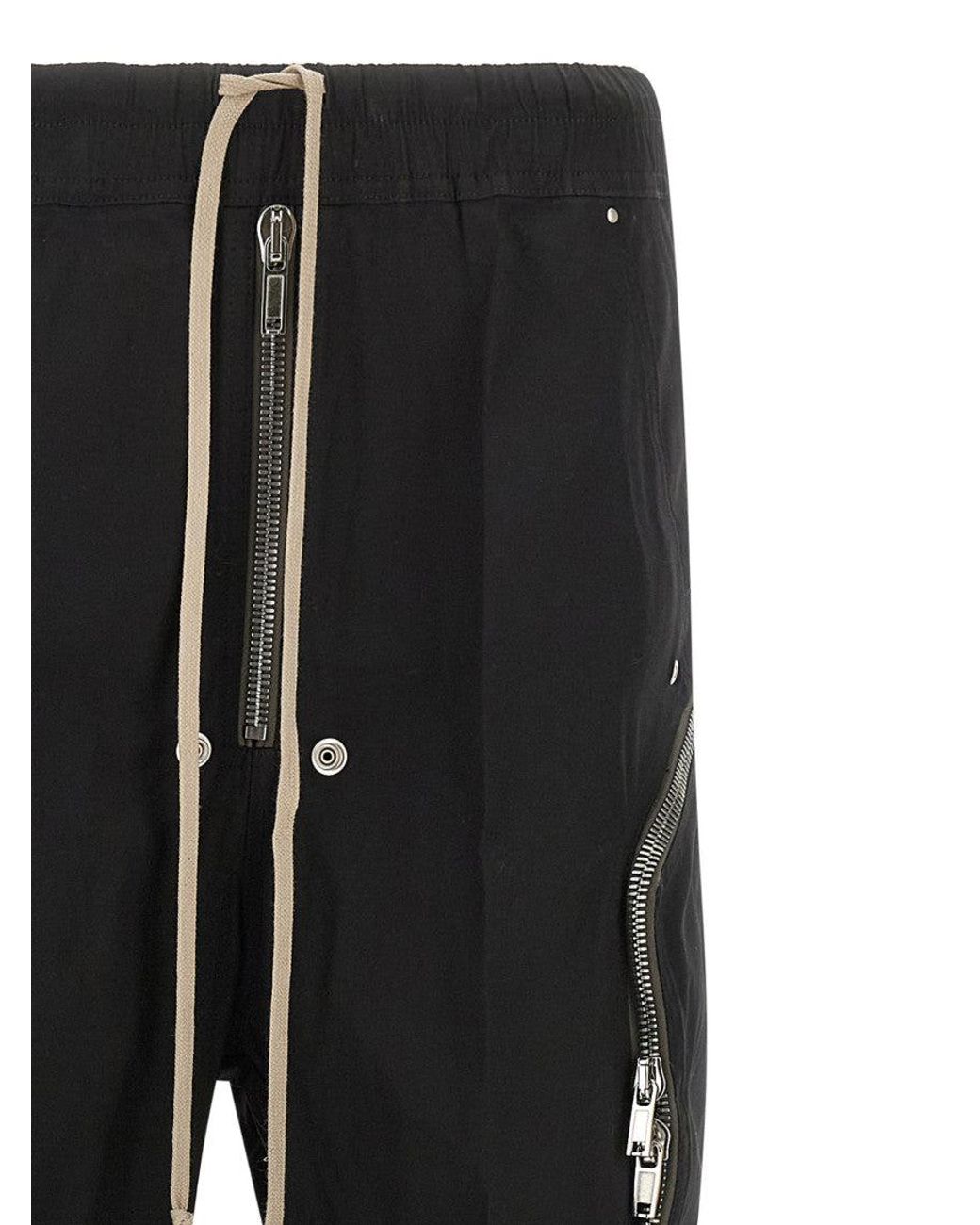 Rick Owens Black Loose Drawstring Pants for men