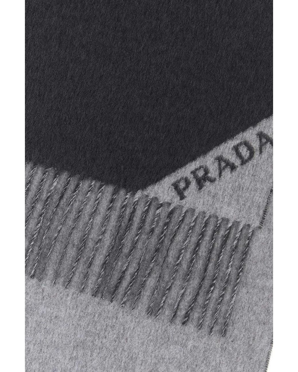 Prada Black Prada Cashmere Scarf for men