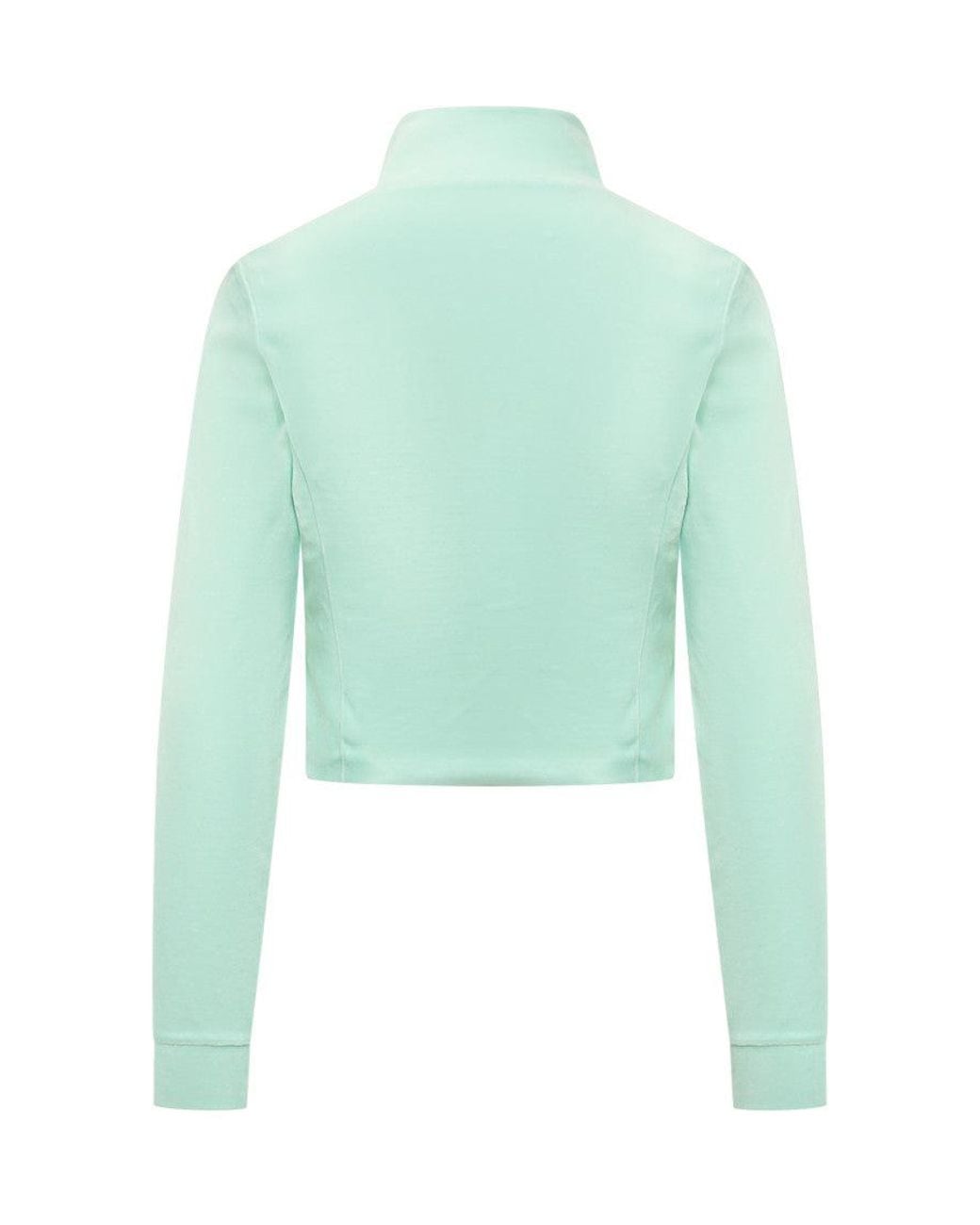 Casablanca Green Embroidered Mock Collar Sweatshirt