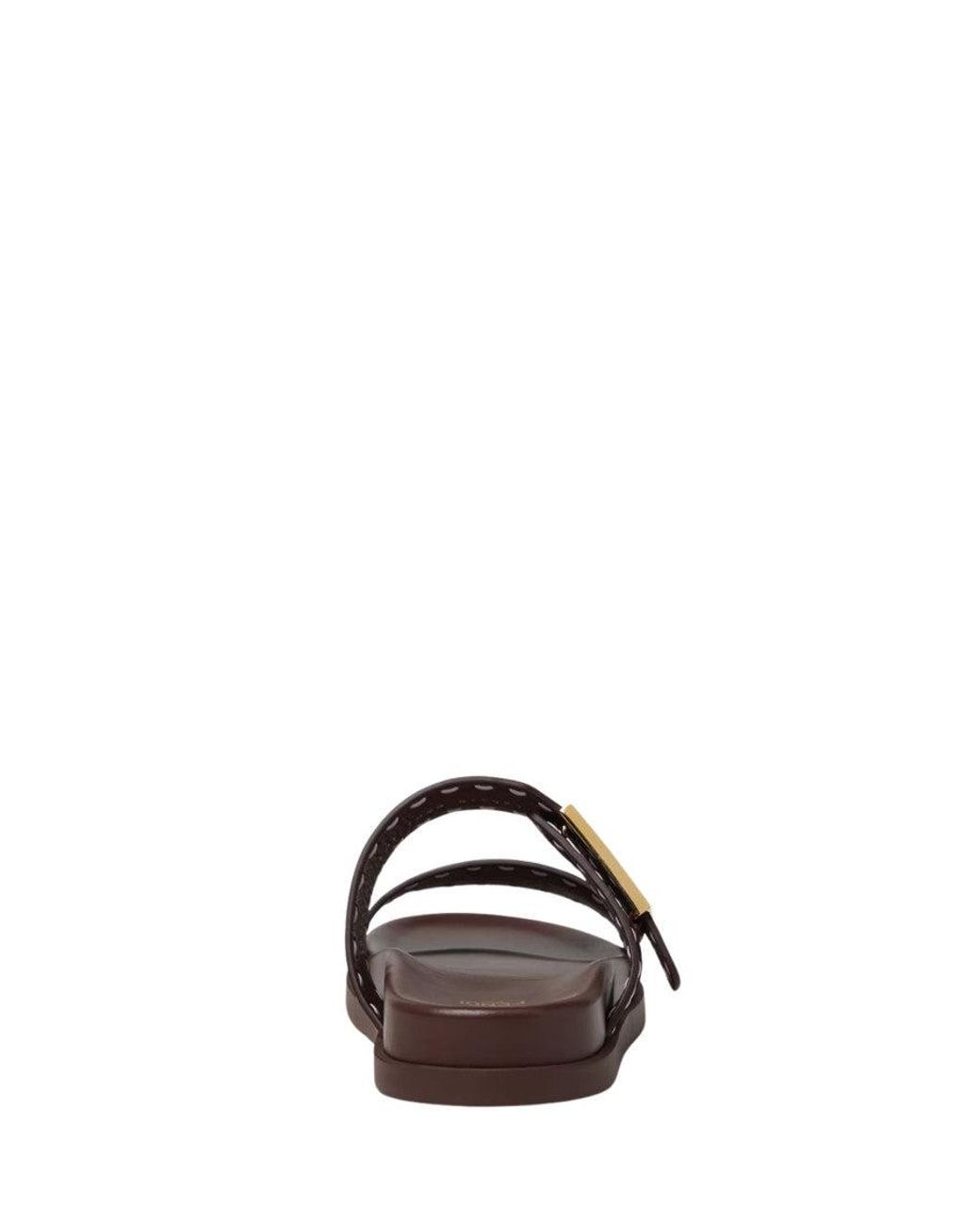 Fendi Brown Embellished Slides