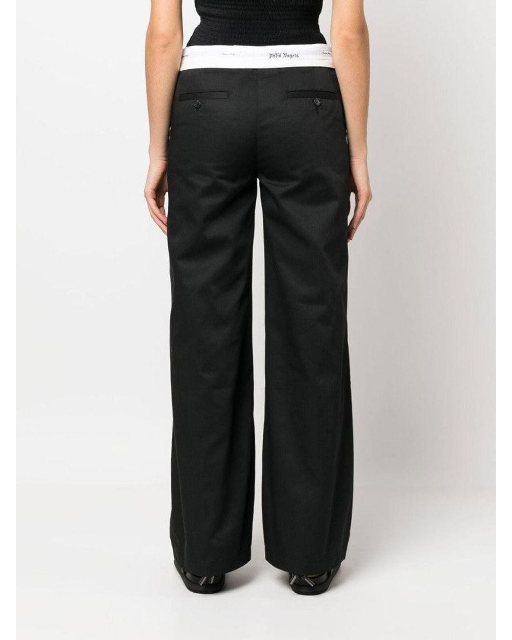 Palm Angels Black Wide Leg Pant