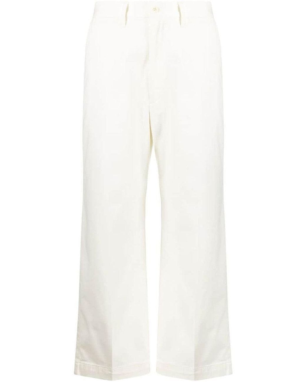 Polo Ralph Lauren White Palazzo Trousers