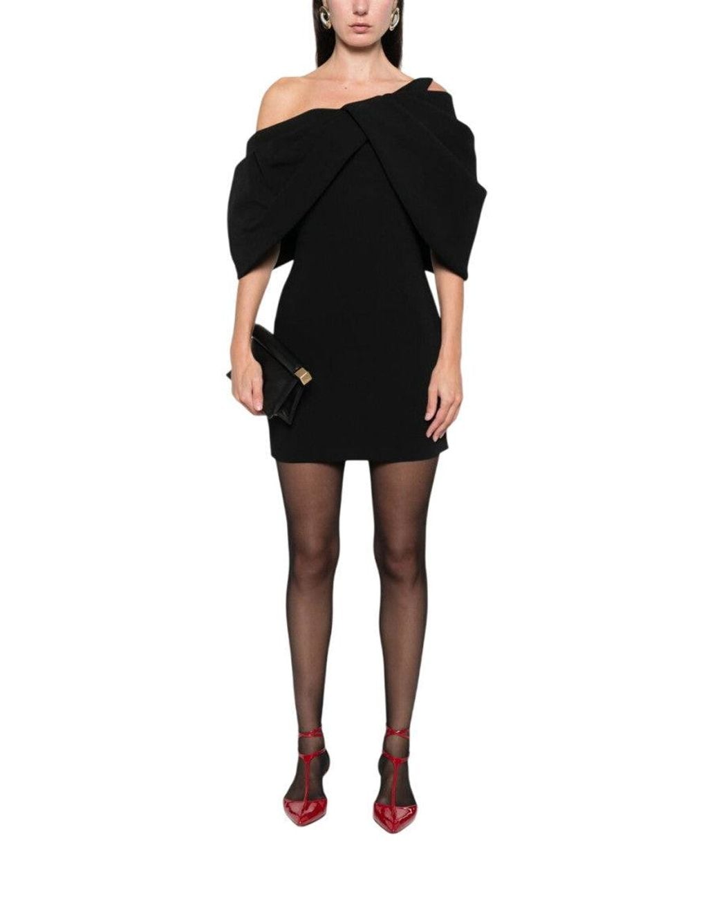 Solace London Black One Shoulder Dress