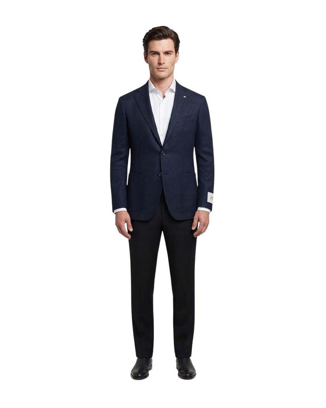Corneliani Blue Notched Lapel Blazer for men