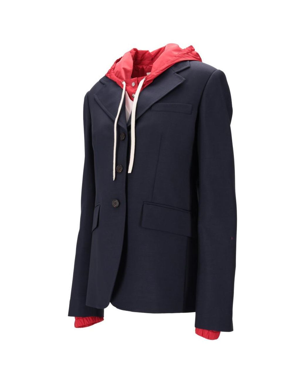 Miu Miu Blue Solid Hood Jacket