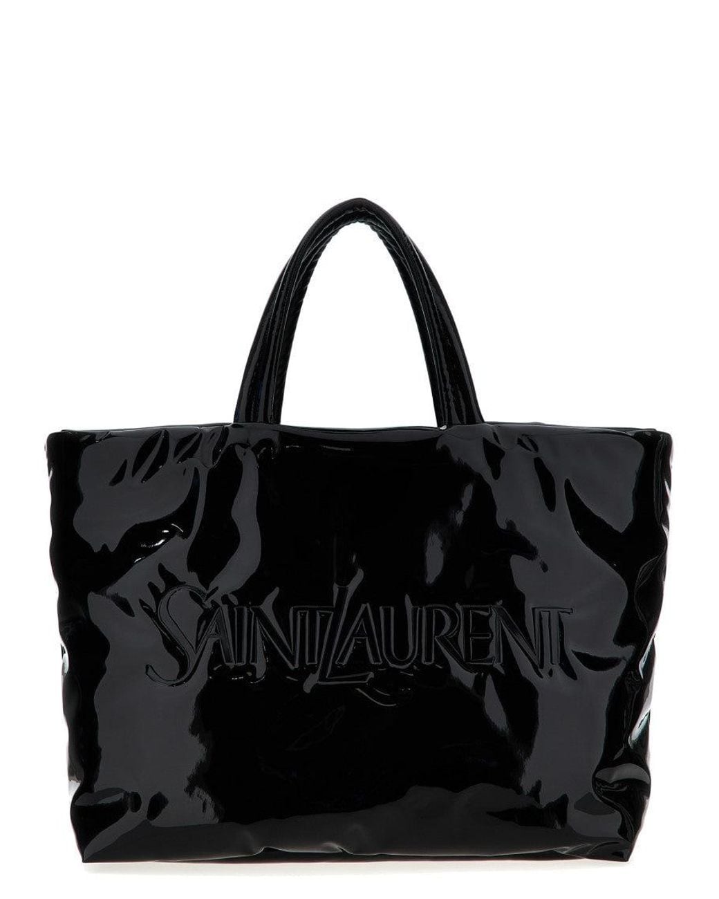Saint Laurent Black Logo-Debossed Tote Bag for men