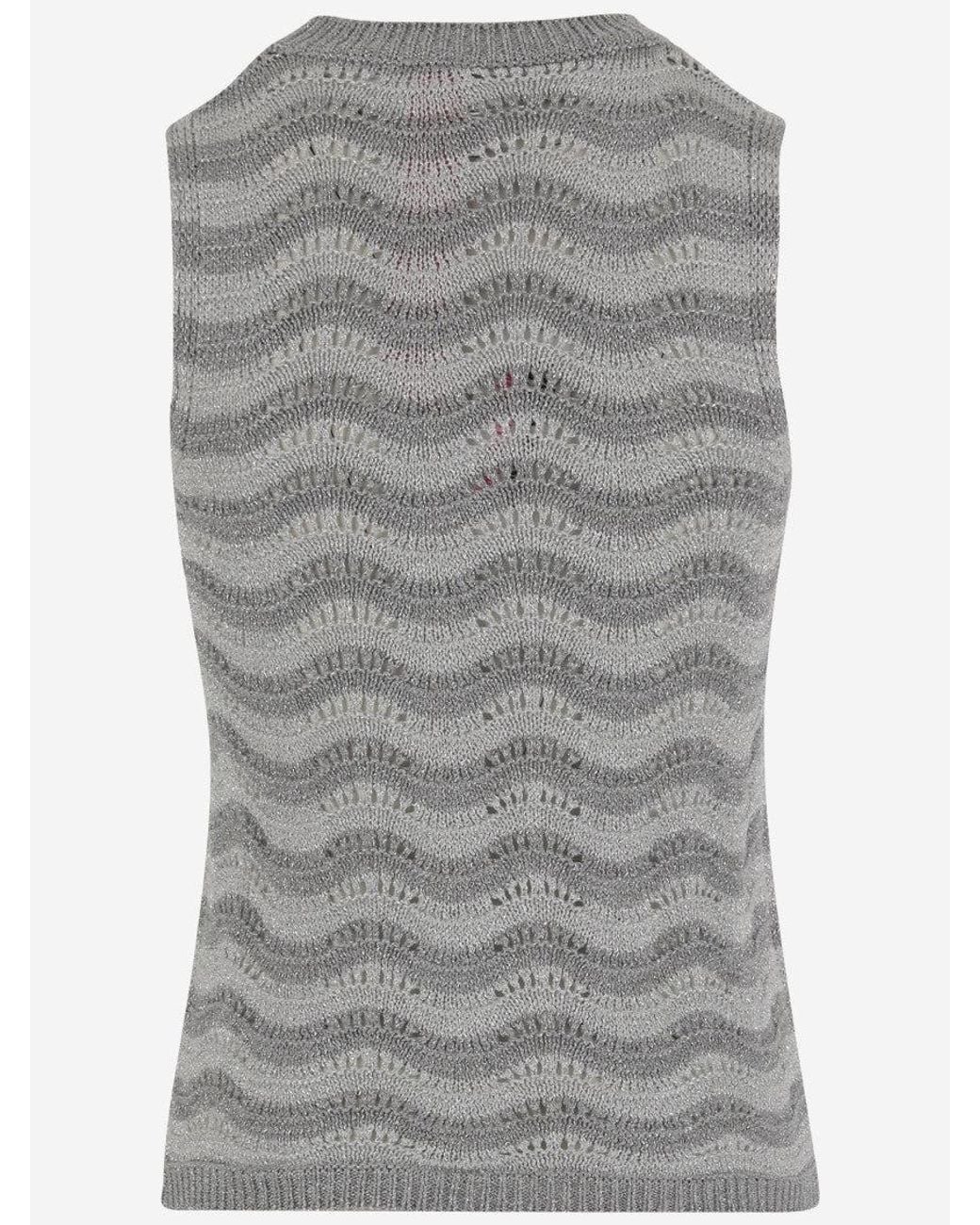 Market Gray Metallic-Threading Tank Top