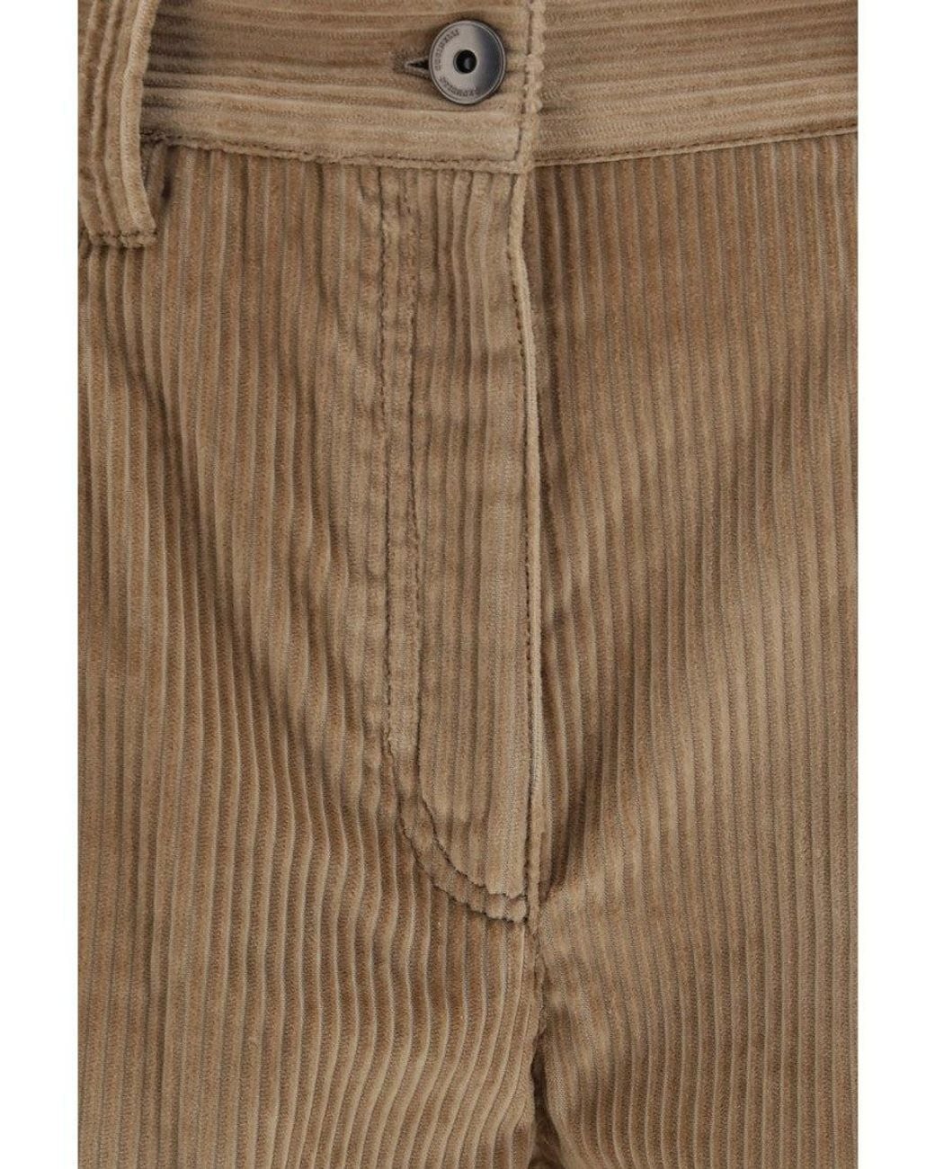 Brunello Cucinelli Natural Flat Front Pants