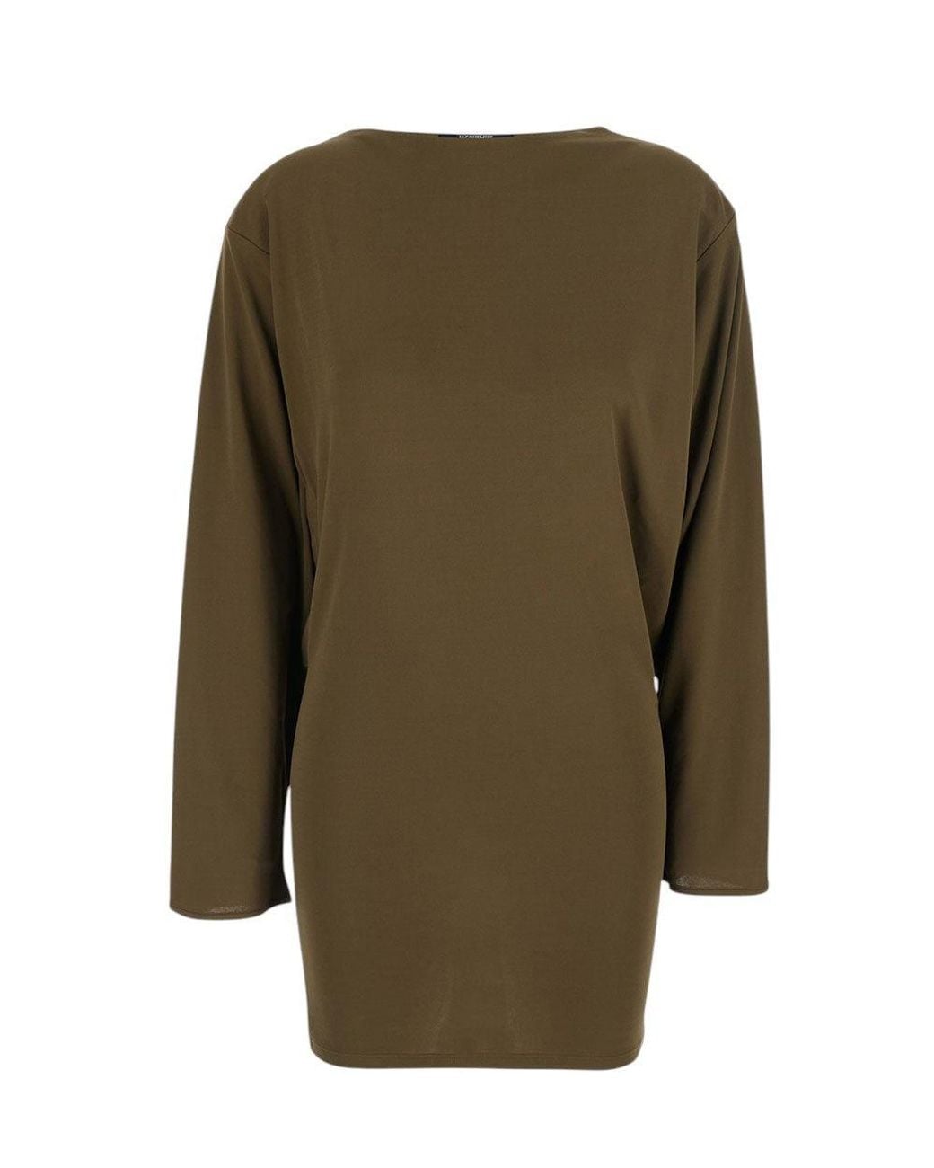 Jacquemus Green Boat Neck Mini Dress