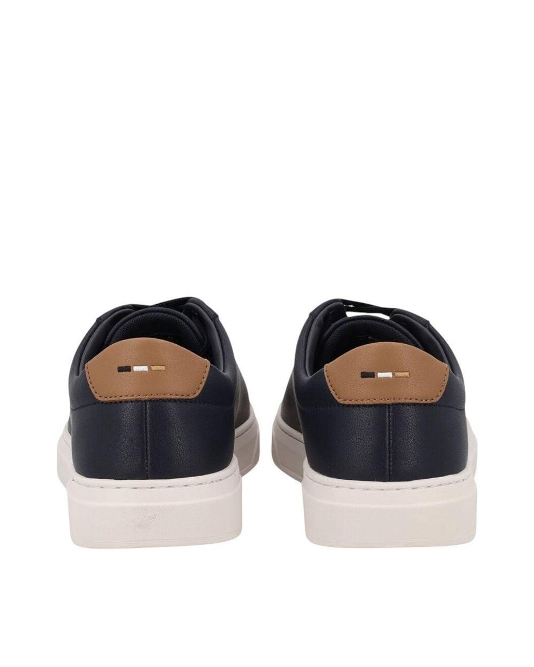 Boss Blue Logo Leather Sneakers for men