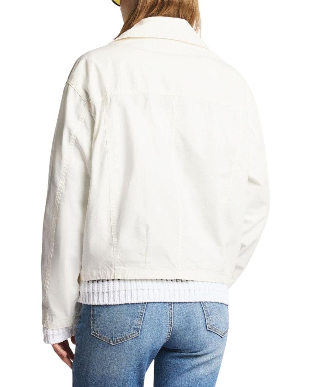 Fay White Ganci Bomber Jacket