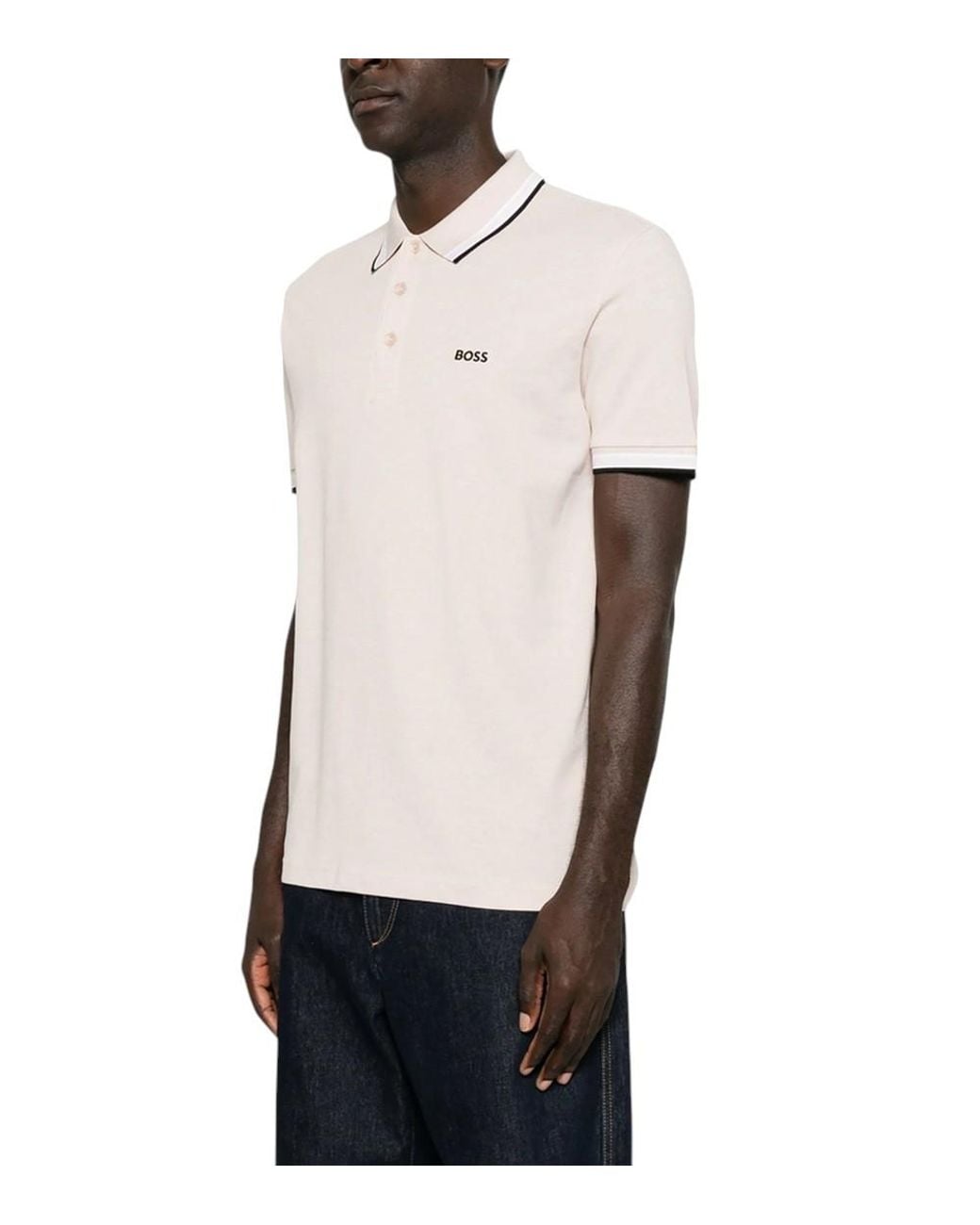 Boss White Light Regular Polo for men