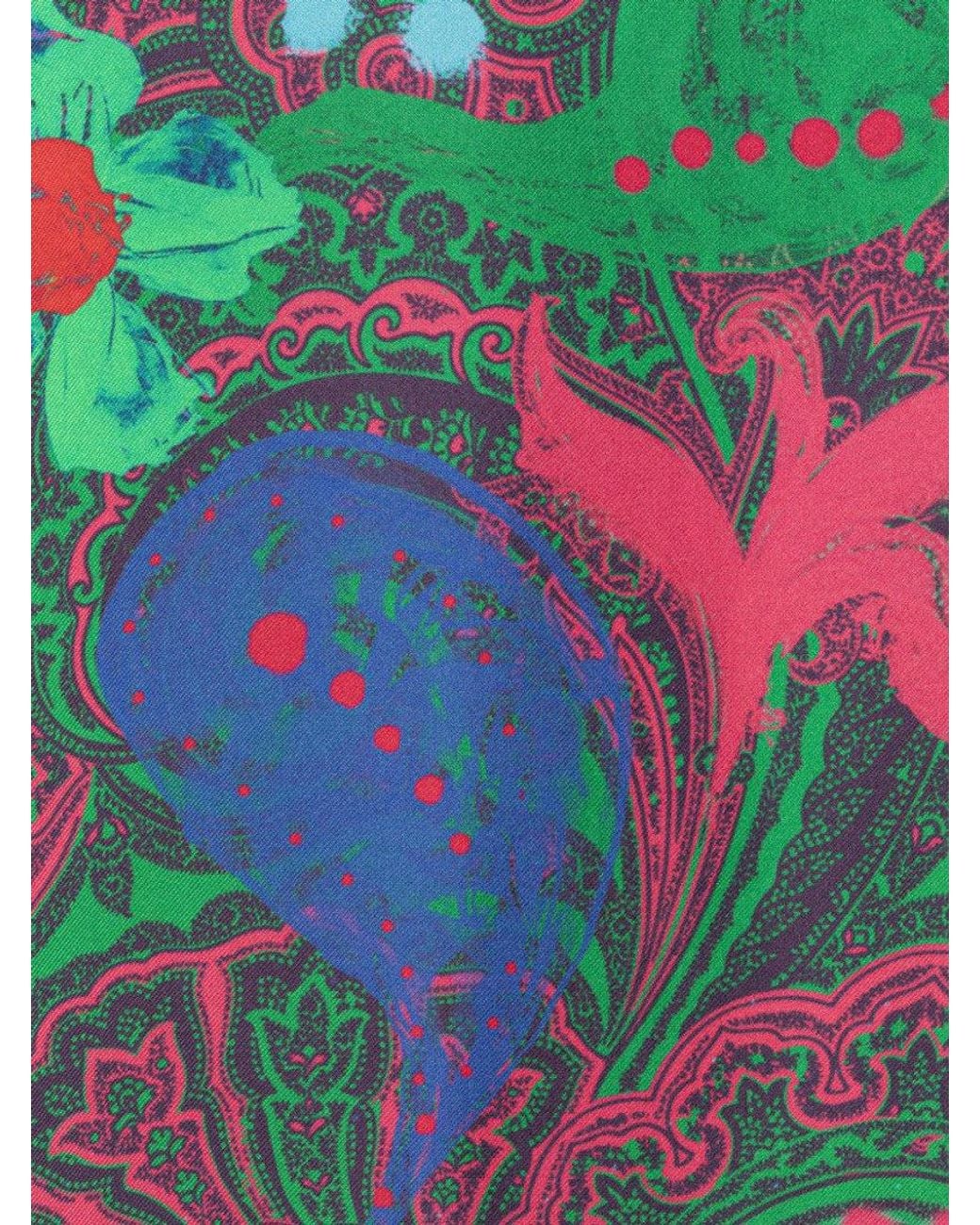 AZ FACTORY Green Paisley Print Long Wrap Dress