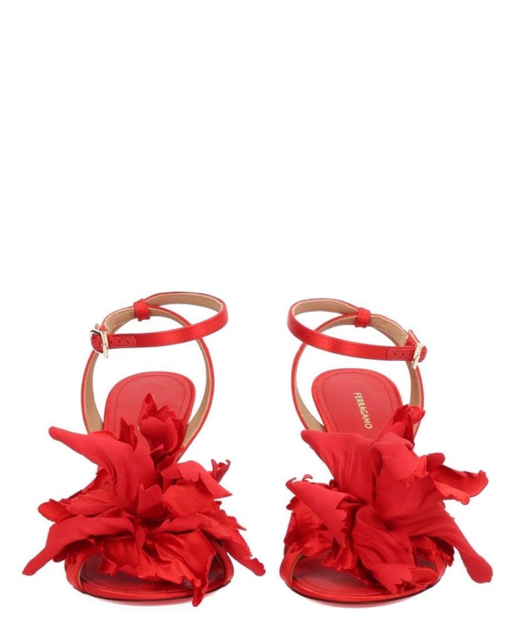 Ferragamo Red Ankle-Strap Heels