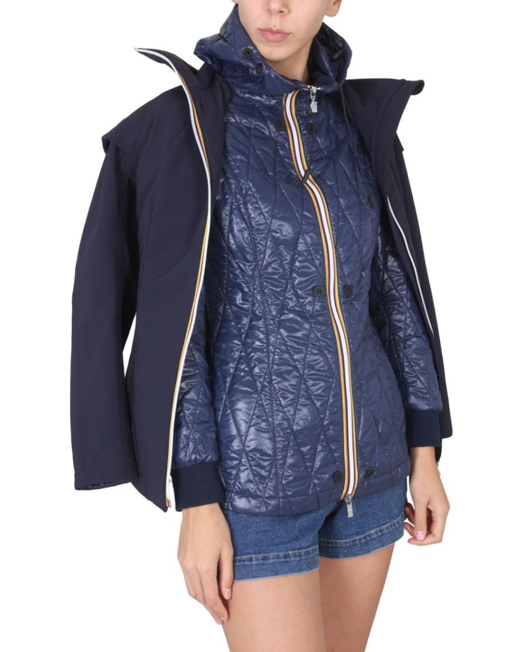 K-Way Blue Solid Hood Jacket