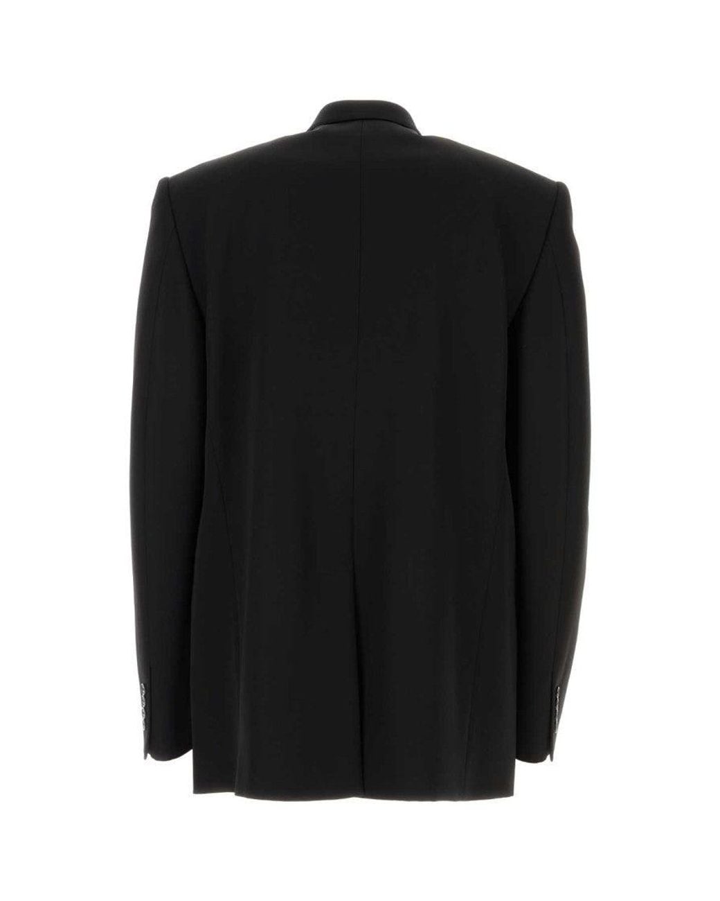 Balenciaga Black Peaked Lapel Blazer for men