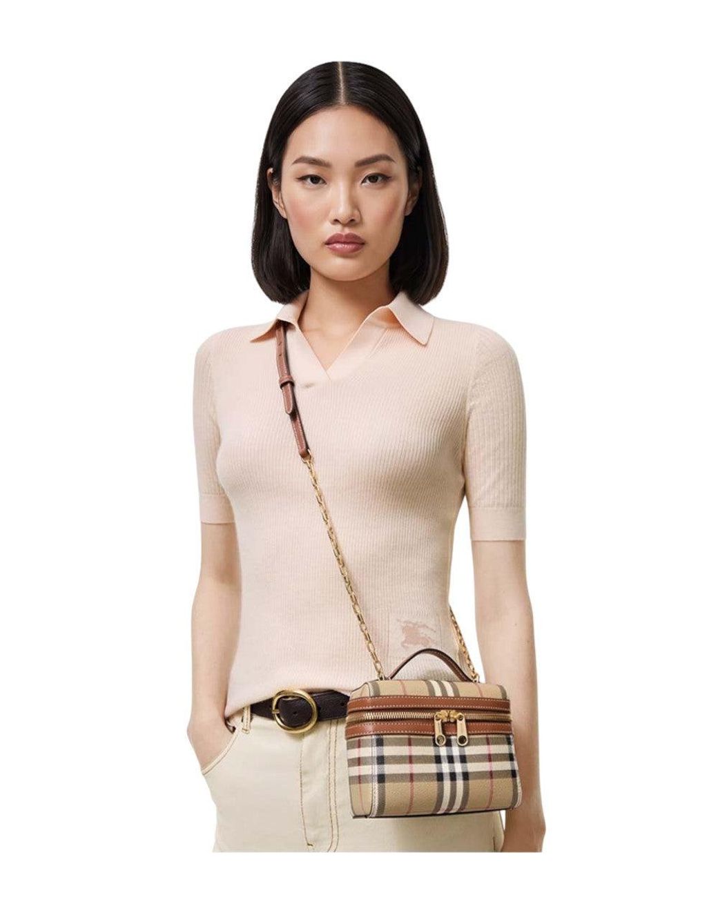 Burberry Metallic Check Vanity Mini Crossbody Bag