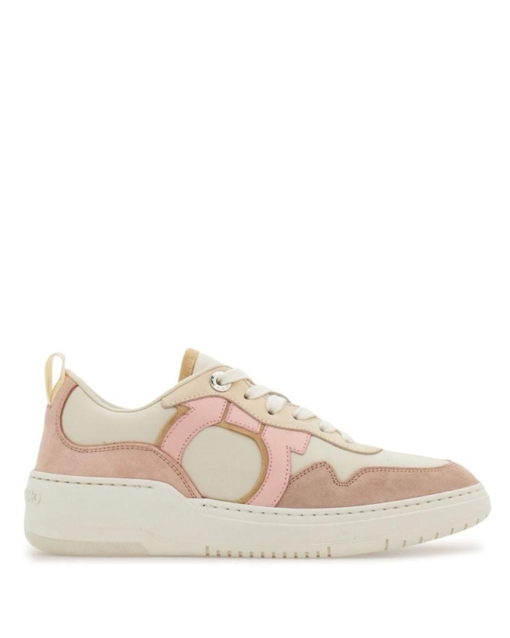 Ferragamo White Gancini Leather Sneakers