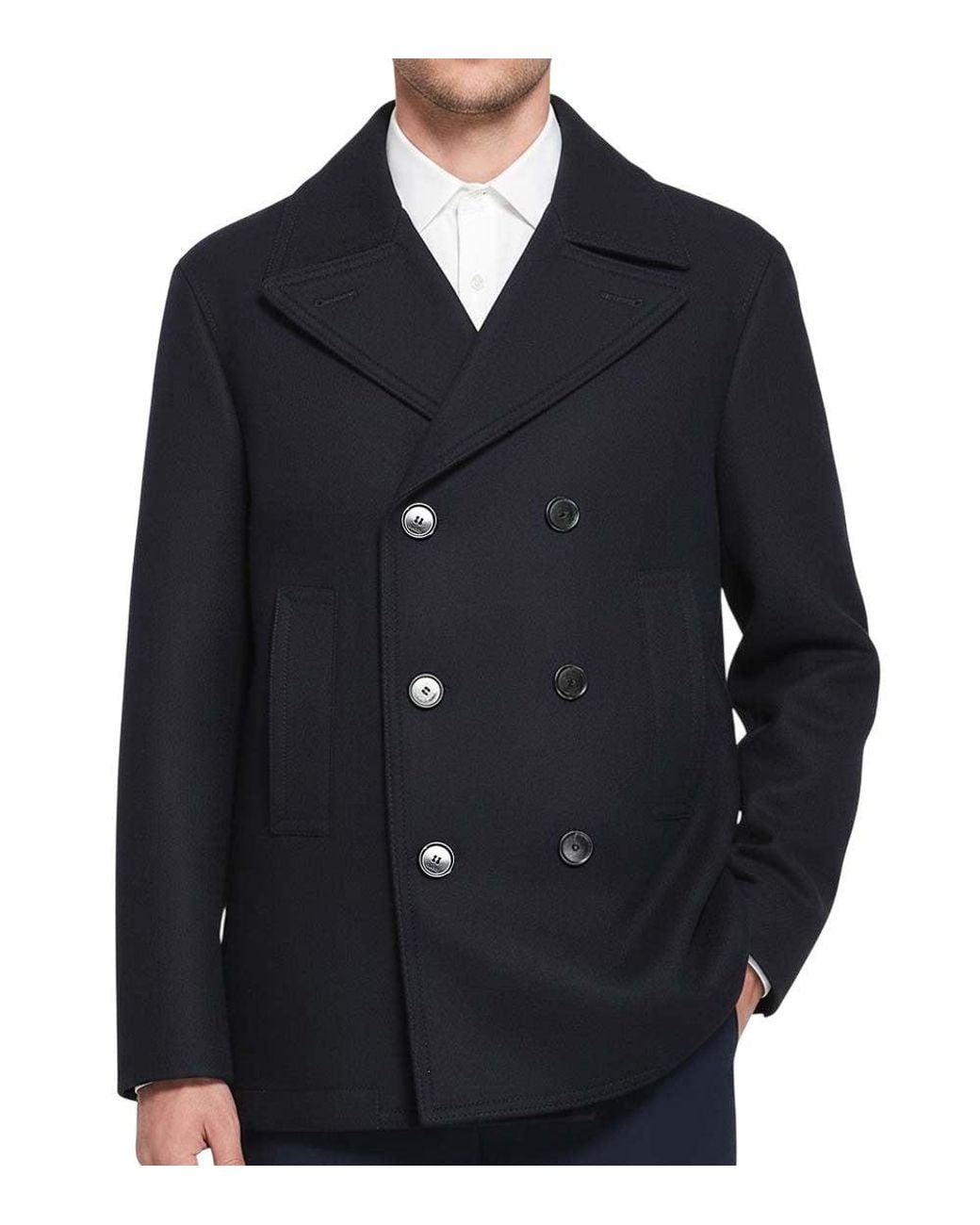 Gucci Blue Dark Solid Trench Coat for men