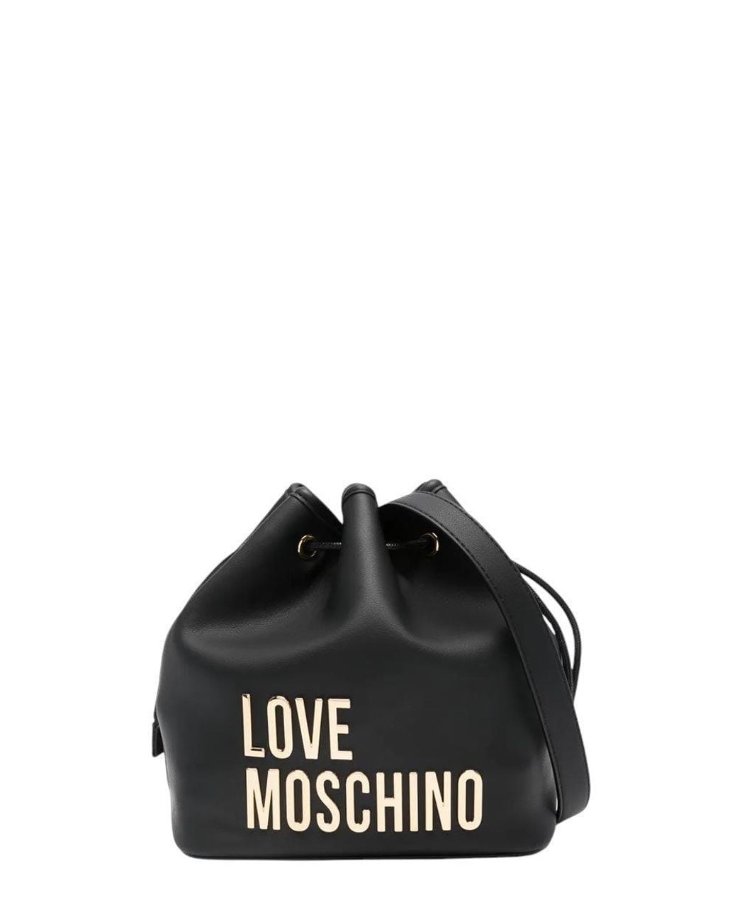 Love Moschino Black Logo Mini Bucket Bag