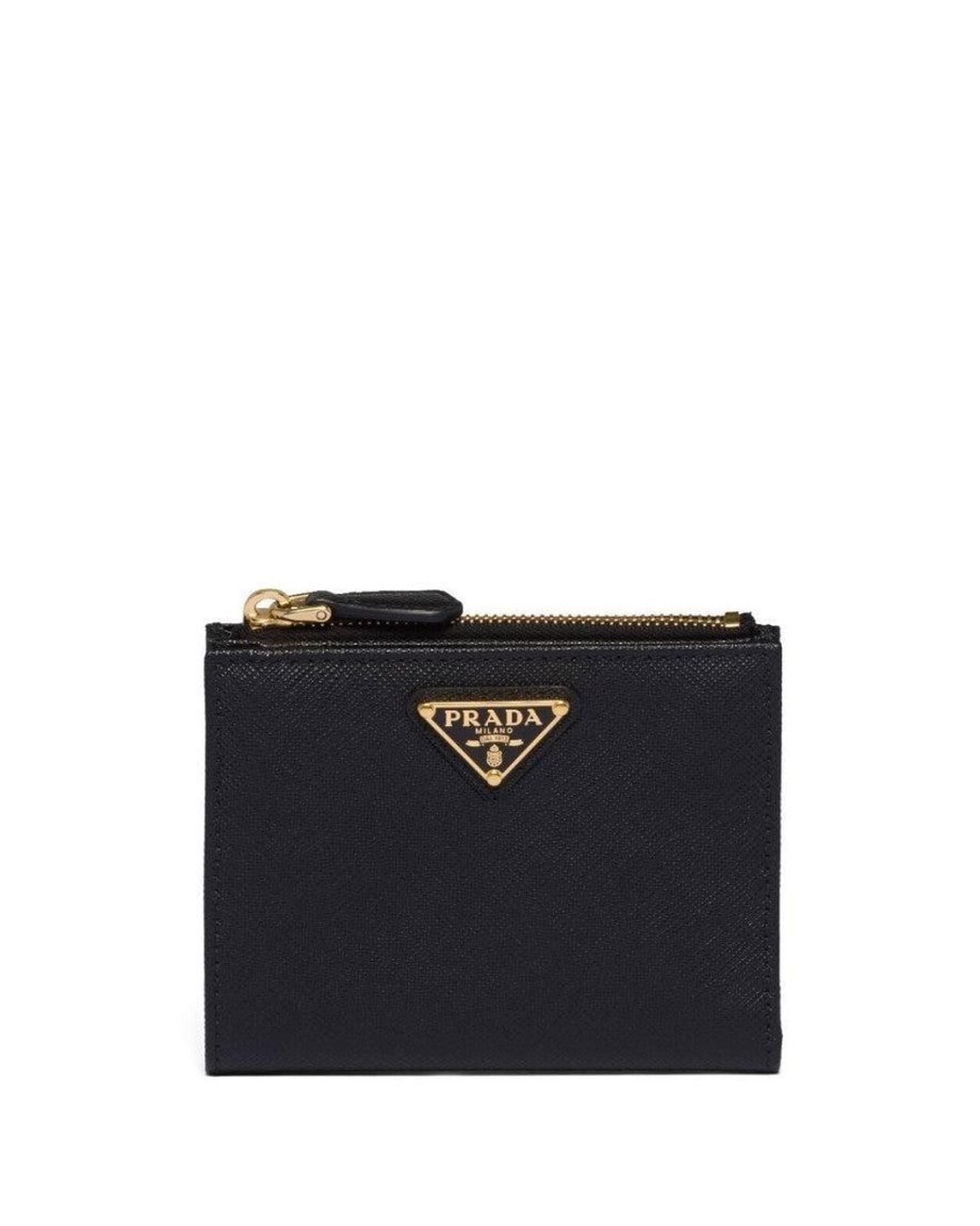 Prada Black Triangle-Logo Wallet