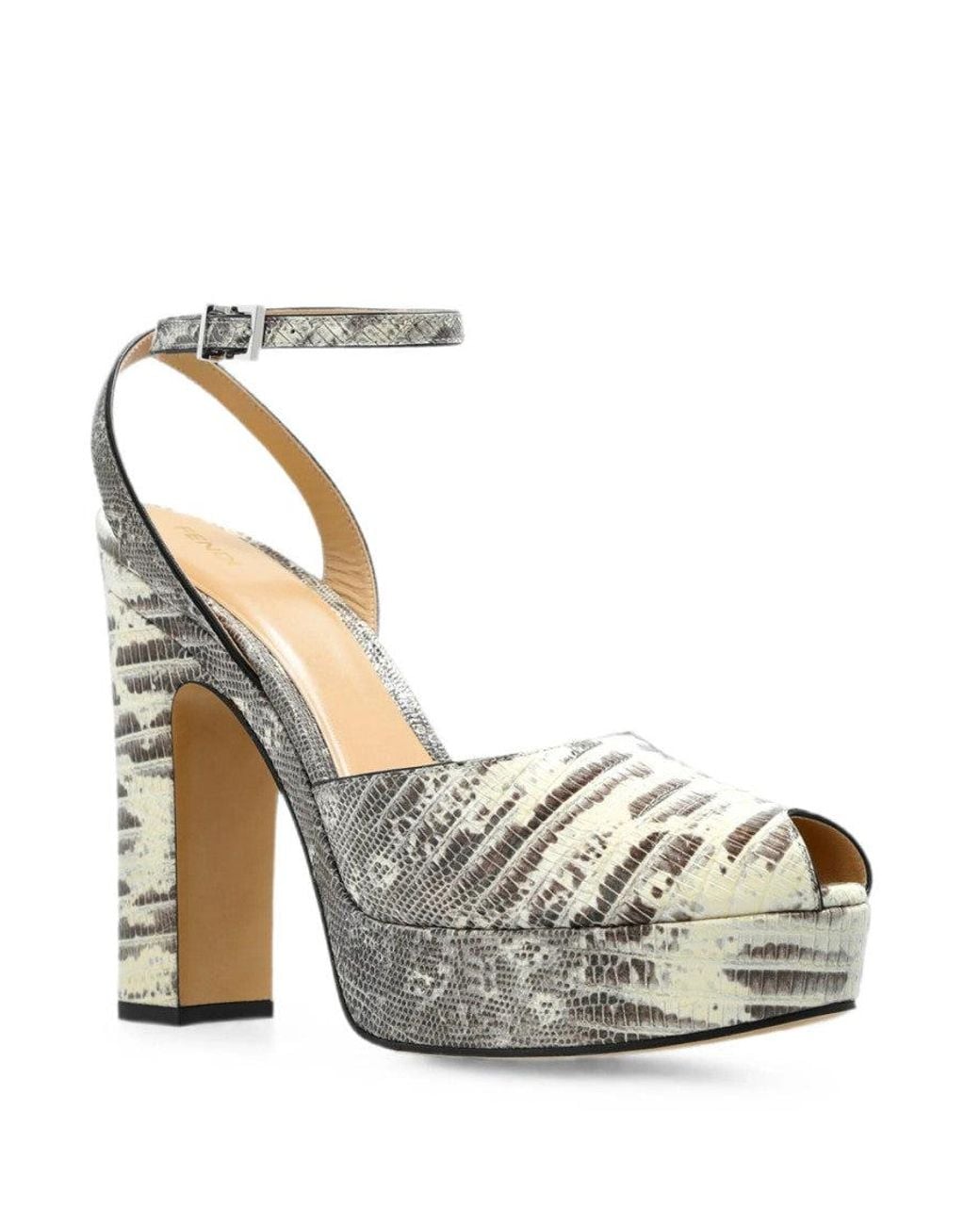 Fendi White After-9 Platform Heels