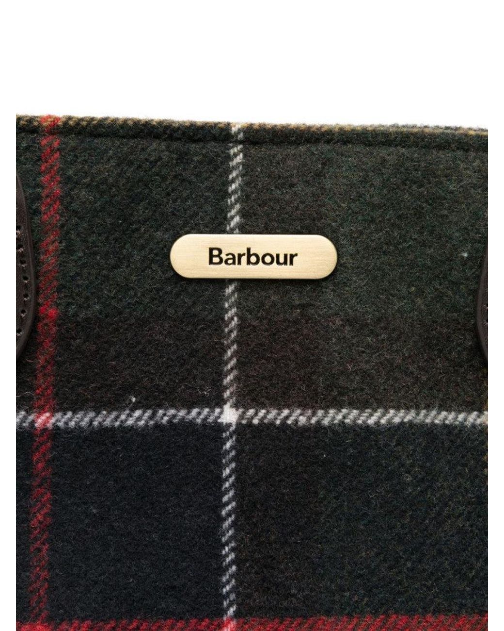 Barbour Black Tartan Wool 'Barrhill' Tote Bag